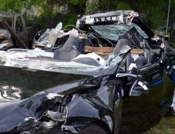 Cr Cars Inline Telsa Crash