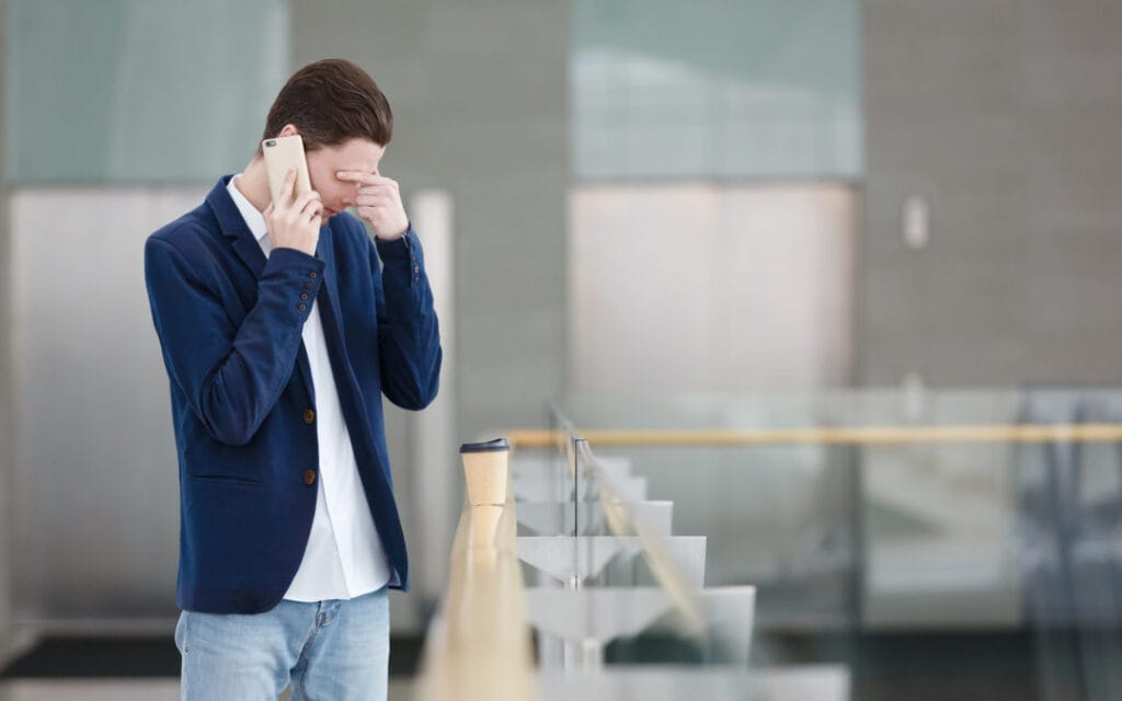 Stressed Man on Phone